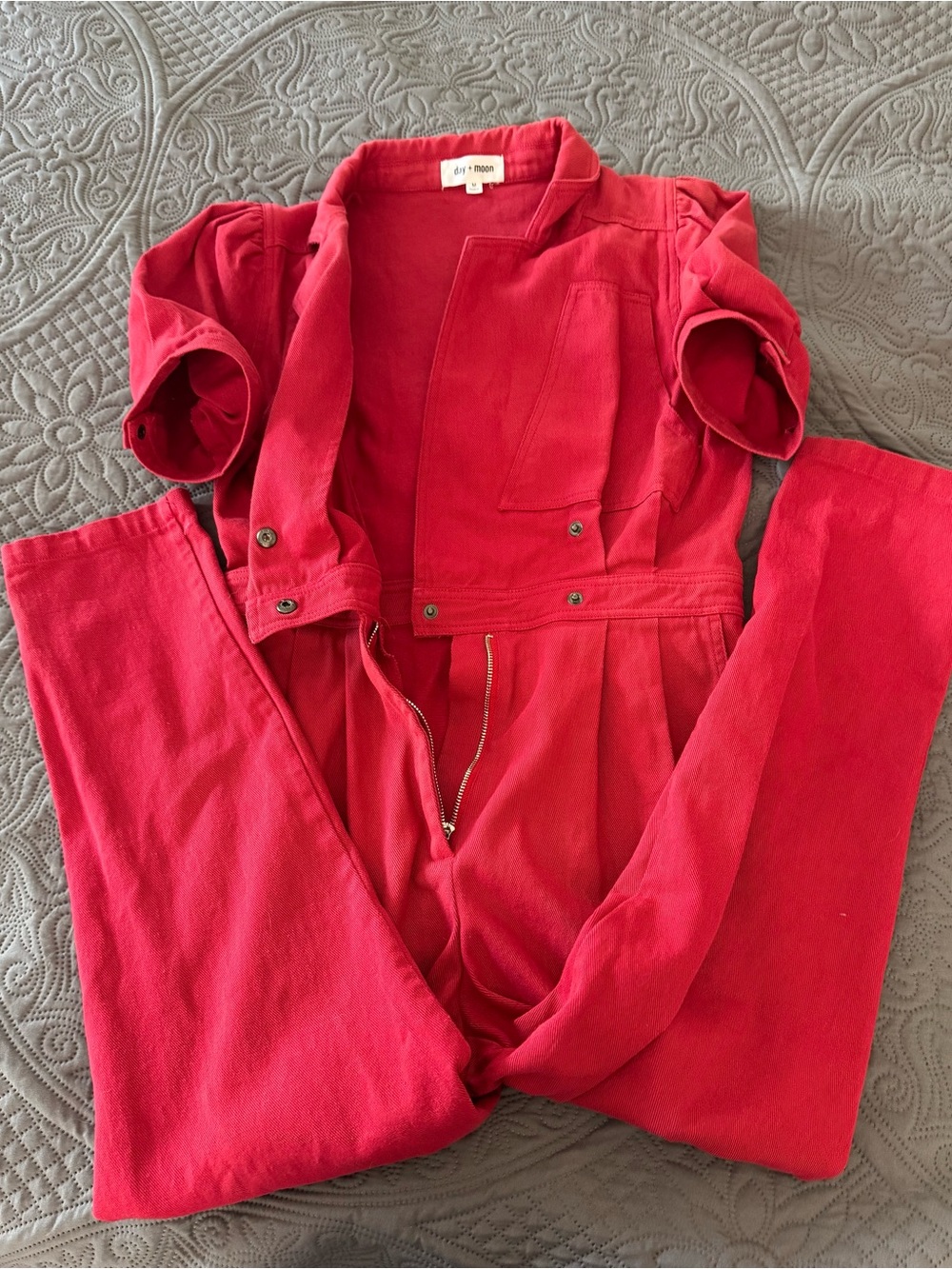 Day + Moon Women's Red Jean Jumpsuit medium - Picture 4 of 11